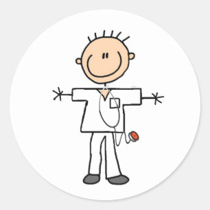 Sticker Rond Stick mâle Figure Infirmière T-shirts et cadeaux