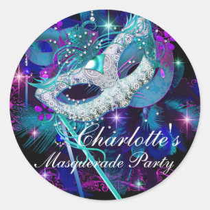 Sticker Rond Stick Masquerade Party Masquerade Masques Masques