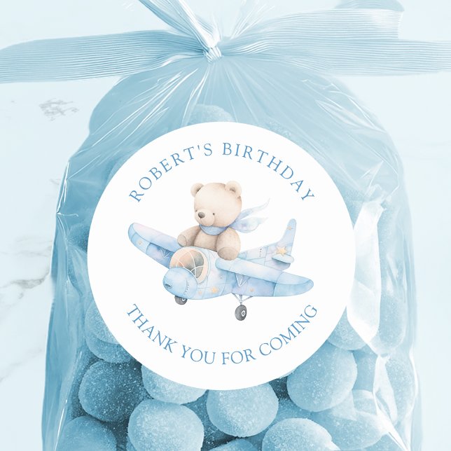 Sticker Rond Stick Merci d'anniversaire à l'ours en peluche mig (Créateur téléchargé)