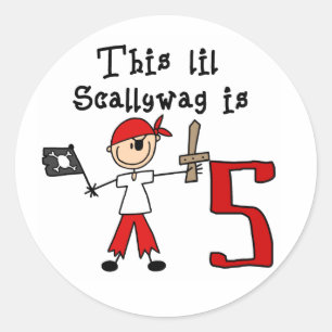 Sticker Rond Stick Pirate 5e anniversaire