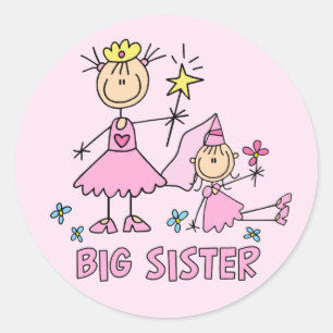 Sticker Rond Stick Princess Duo Big Sister