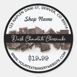 Sticker Rond Stick rond boulangerie au gâteau au chocolat foncé