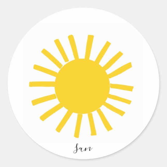Sticker Rond Stick rond soleil simple jaune (Devant)
