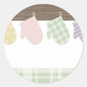 Sticker Rond sticke coloré d'étiquette de cadeau de gants de