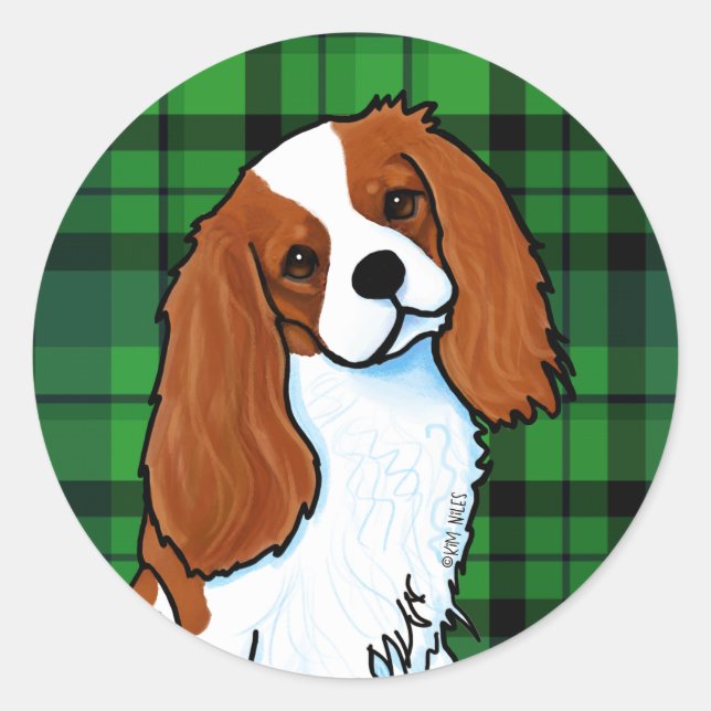 Sticker Rond Sticke rond classique Cavalier King Charles (Devant)