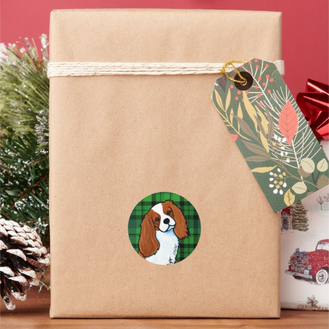 Sticker Rond Sticke rond classique Cavalier King Charles (vacances)