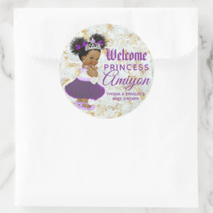 Sticker Rond Sticke Royal African Purple Princess Classic Round