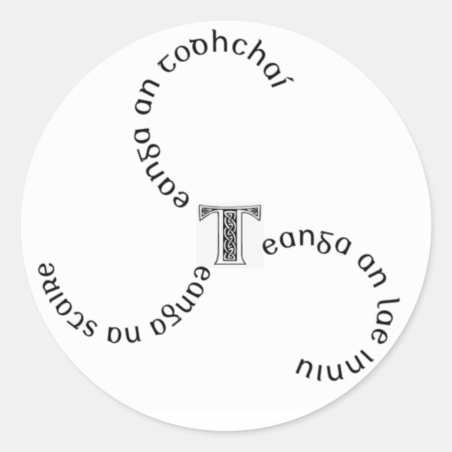 Sticker Rond Sticker1 "teanga x3" (Devant)