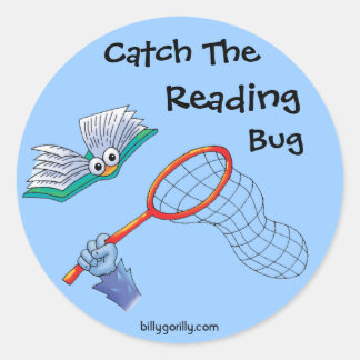Sticker Rond Sticker-Attraper Le Bogue De Lecture