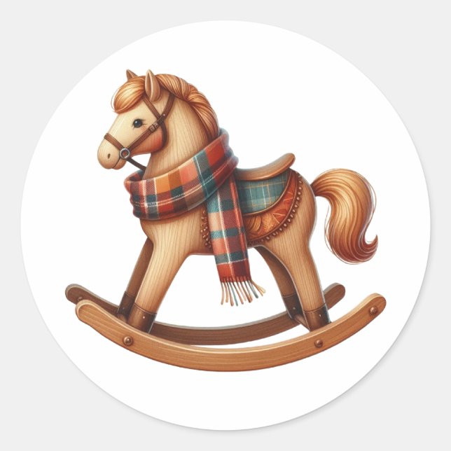 Sticker Rond Sticker-Baby shower de bois - Sceau d'invitation (Devant)