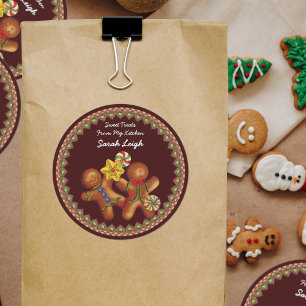Sticker Rond Sticker-cadeau de nourriture pour les gâteaux sucr