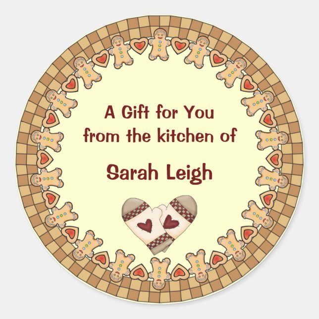 Sticker Rond Sticker-cadeau pour pain d'épices de pays (Devant)
