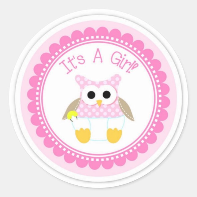 Sticker Rond Sticker/C'est une fille (Devant)