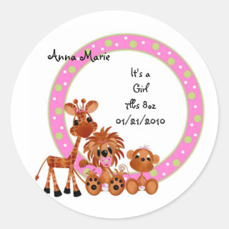 Sticker Rond Sticker-C'est une fille de la jungle bébés