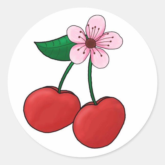Sticker Rond Sticker-Cherry Fleur (Devant)