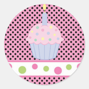 Sticker Rond Sticker/Cupcake