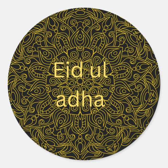 Sticker Rond "Sticker islamique de mandala classique de l'Aïd e (Devant)