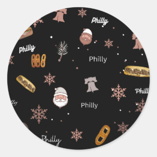 Sticker Rond Sticker-Philly Christmas