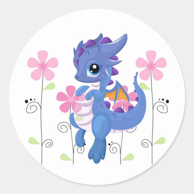 Sticker Rond Sticker-Purple Dragon (Devant)