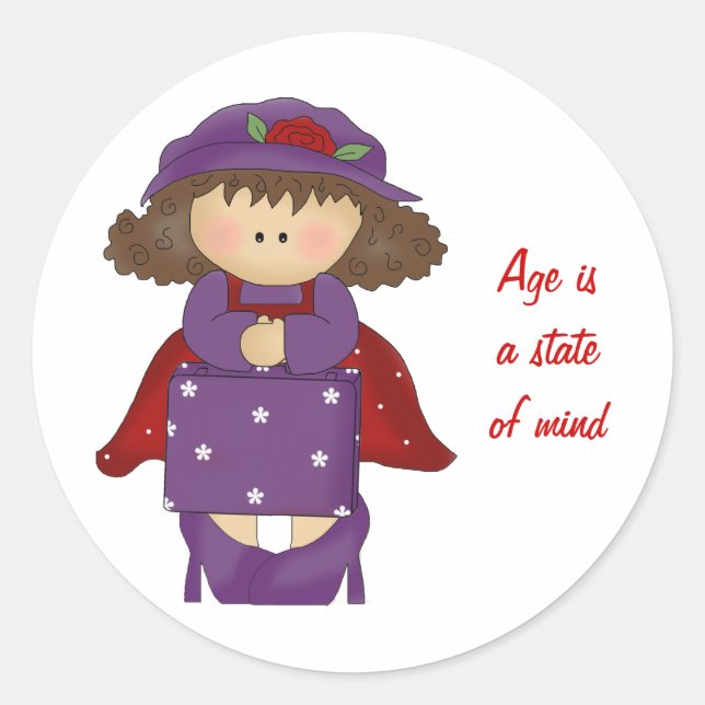 Sticker Rond Sticker-Red Casquette Dames (Devant)