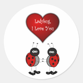 Sticker Rond Sticker/Sceau d'amour de la coccinelle