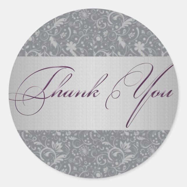 Sticker Rond Sticker/Sceau de Merci floral (Devant)