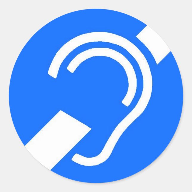 Sticker Rond Sticker, symbole international pour les Sourds (Devant)