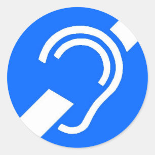 Sticker Rond Sticker, symbole international pour les Sourds