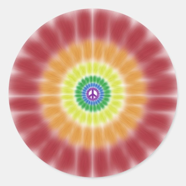 Sticker Rond Sticker, Tie Dye Arc-en-Ciel - Explosion (Devant)
