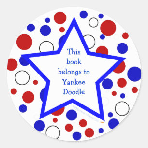 Sticker Rond StickerPlaque rouge blanc Polka Point