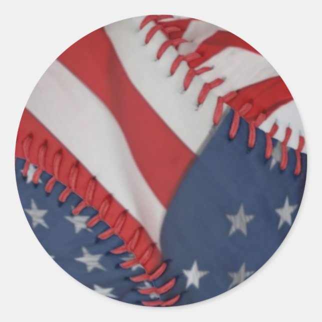 Sticker Rond Stickers/Baseball Patriotique (Devant)