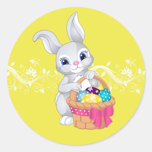 Sticker Rond Stickers-Lapin de Pâques (Devant)