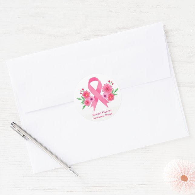 Sticker Rond Stickers-Ruban rose (Enveloppe)