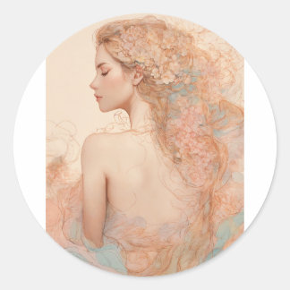 Sticker Rond StickerWhimsy en fleurs"