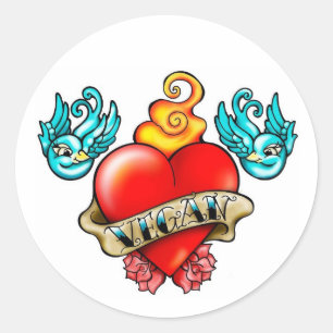 Sticker Rond Sticks à coeur végétal !