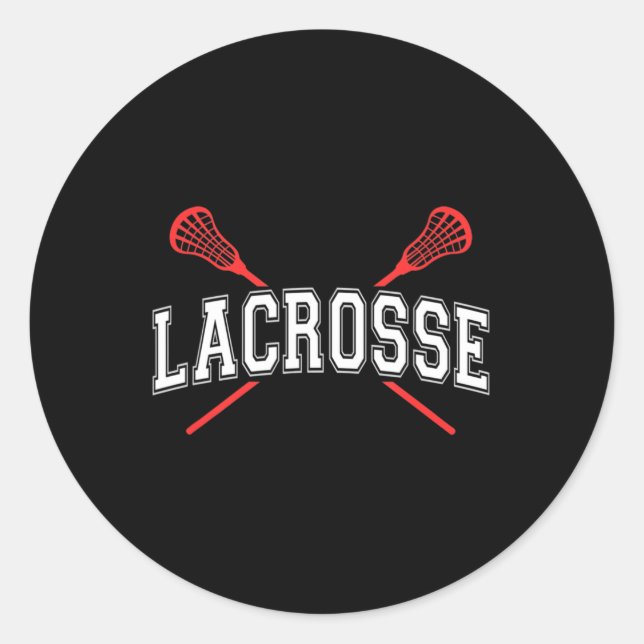 Sticker Rond Sticks croisés rouges croisés crosse pour jeunes o (Devant)