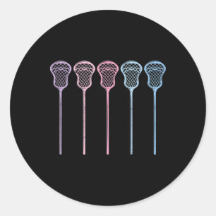 Sticker Rond Sticks de crosse de crosse Femme Filles Rétro