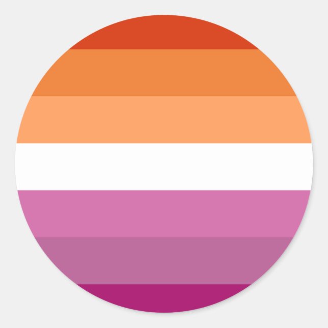 Sticker Rond Sticleur à drapeau de la Fierté lesbienne LGBT (Devant)