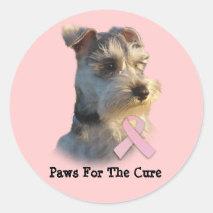 Sticker Rond Sticleur de cancer du sein Schnauzer miniature