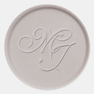 Sticker Rond Sticleur de cire d'argile initiale Monogramme