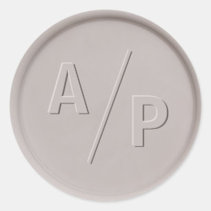 Sticker Rond Sticleur de cire d'argile initiale Monogramme
