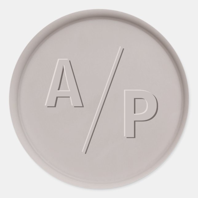 Sticker Rond Sticleur de cire d'argile initiale Monogramme (Devant)