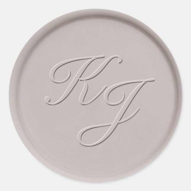Sticker Rond Sticleur de cire d'argile initiale Monogramme (Devant)