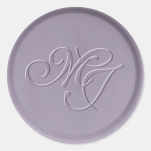 Sticker Rond Sticleur de cire de lavande initiale Monogramme