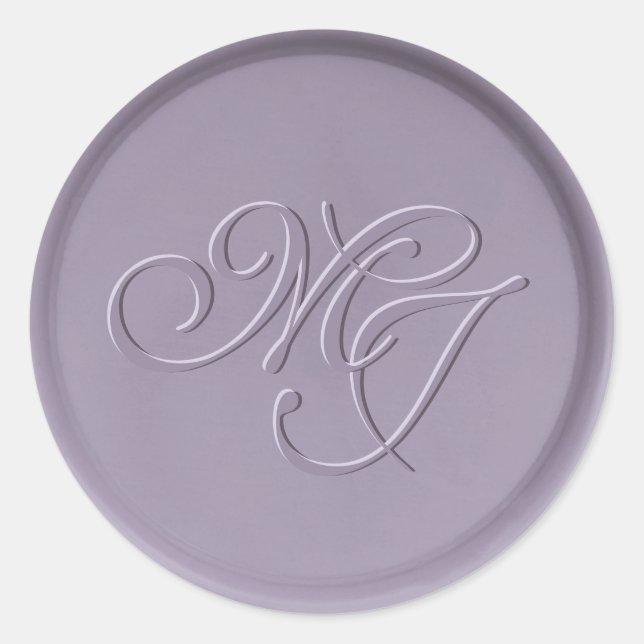 Sticker Rond Sticleur de cire de lavande initiale Monogramme (Devant)