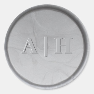 Sticker Rond Sticleur de cire en argent Monogramme