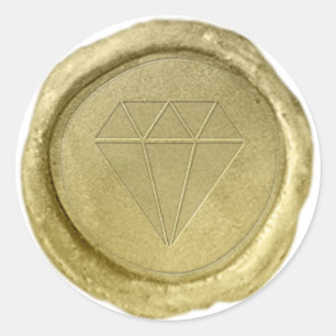 Sticker Rond Sticleur de la cire en forme de gemme de diamant o