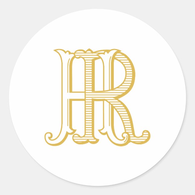 Sticker Rond Sticleur de monogramme RH ou de monogramme RH (Devant)
