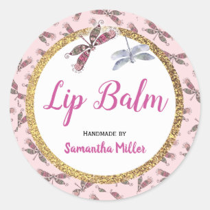 Sticker Rond Sticleur de produit en papier à lèvres de libellul