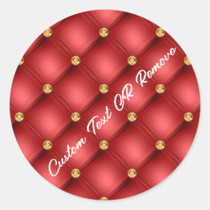 Sticker Rond Sticleur de texte personnalisé Tufted Diamonds or